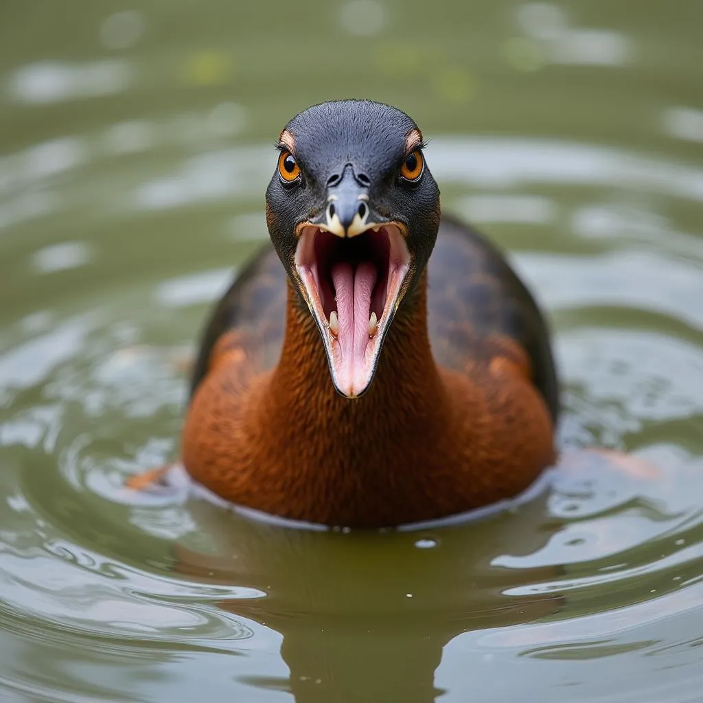 African Jacana female in a territorial dispute