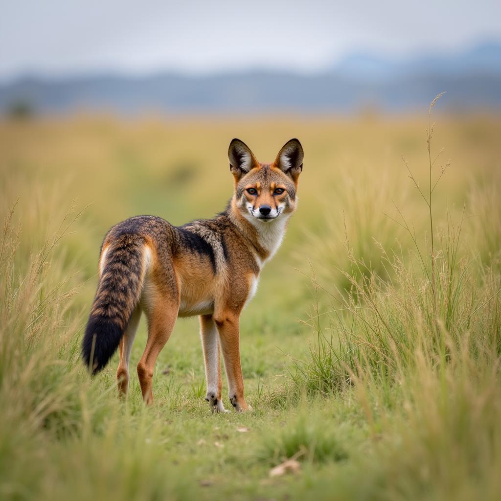 African Jackal in Savanna Habitat