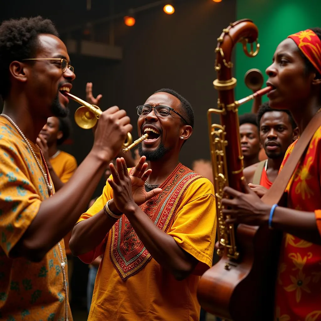 African Jazz Band Performing