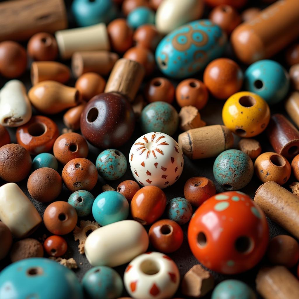 Colorful assortment of African beads