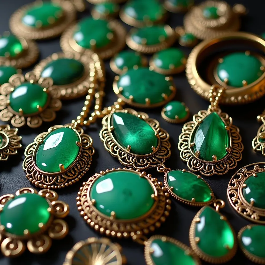 African Jewelry with Green Stones