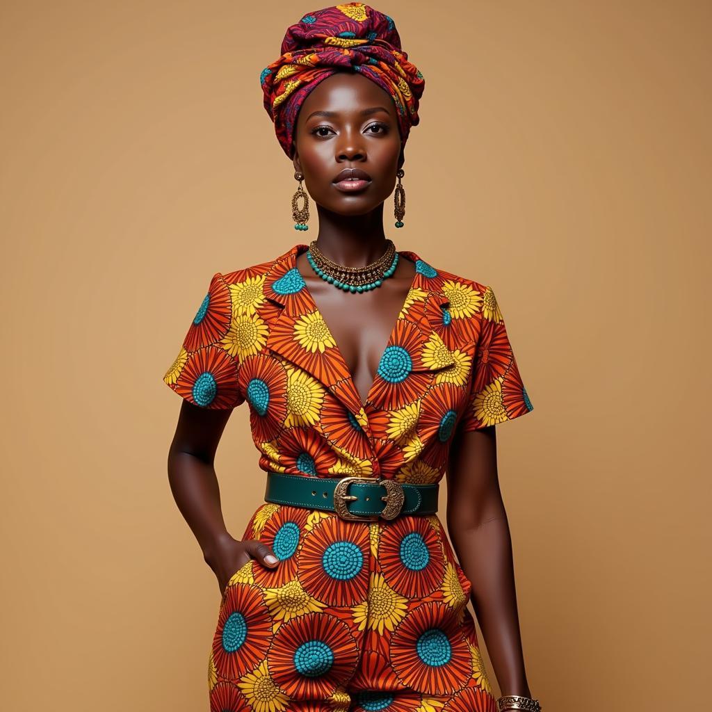 African Jumpsuit Styles: Accessories