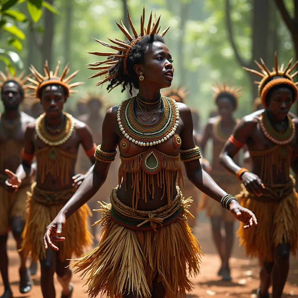 African jungle dance ceremony