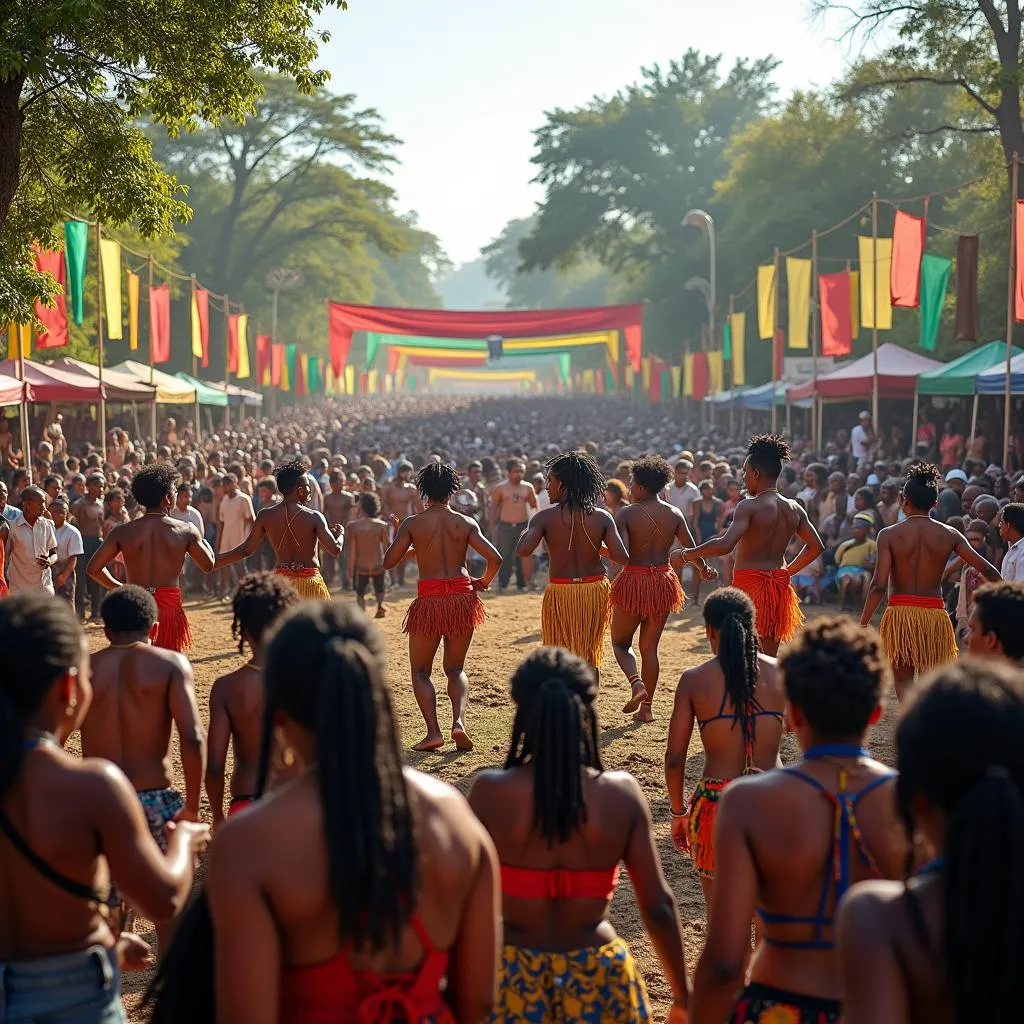 African jungle dance festival