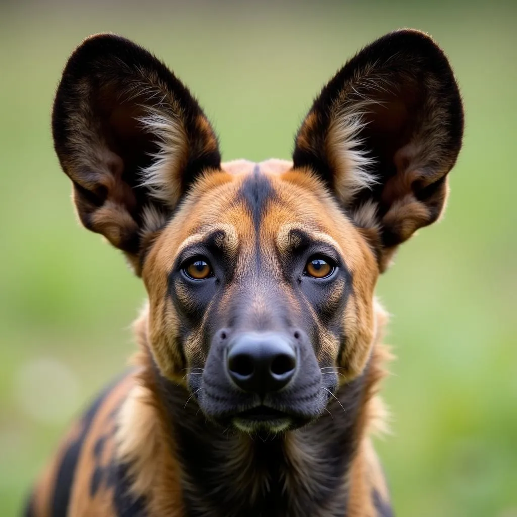 African Jungle Dog ears, communication, hunting, social