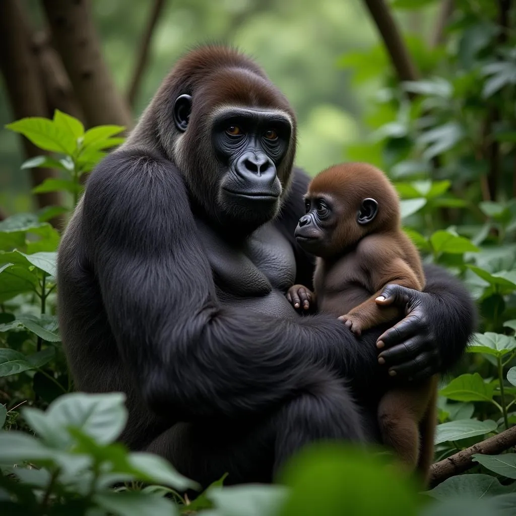 African Jungle Mother and Cub