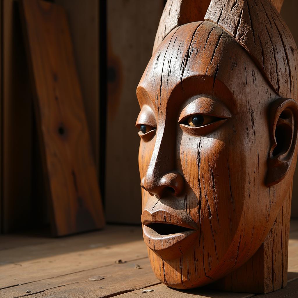 Traditional African Juniper Wood Carving