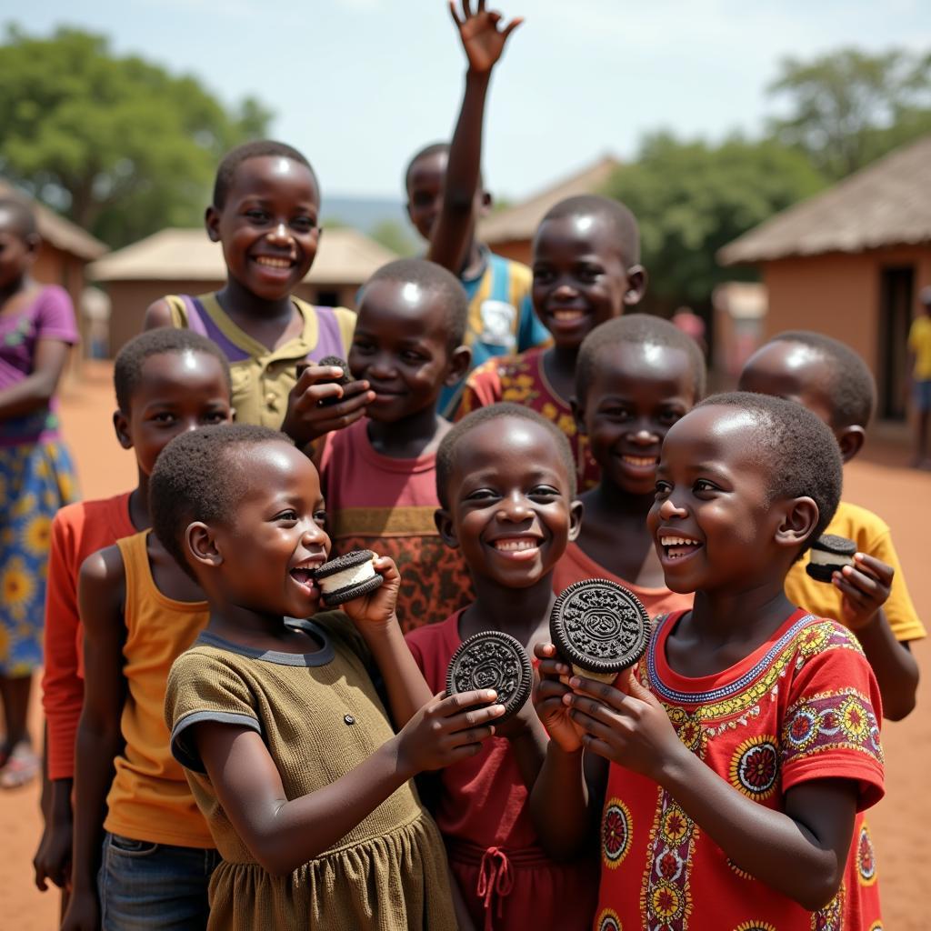 African Children Enjoying Oreos