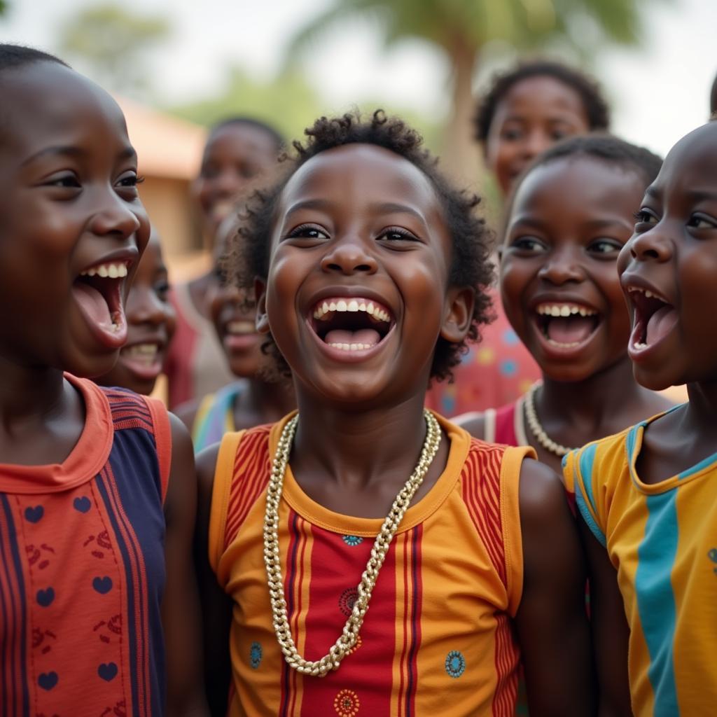 African Kids Playing Games