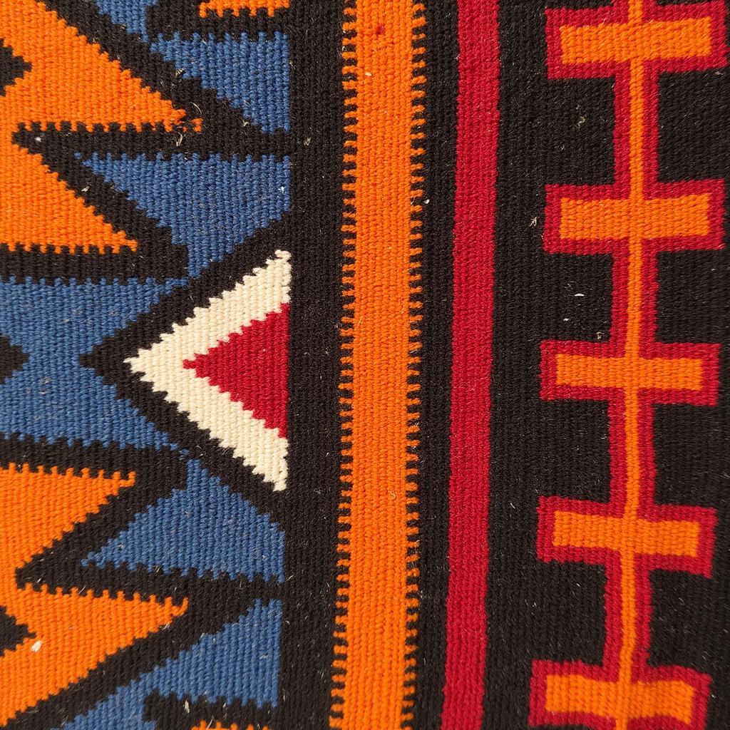 African Kilim with Geometric Patterns