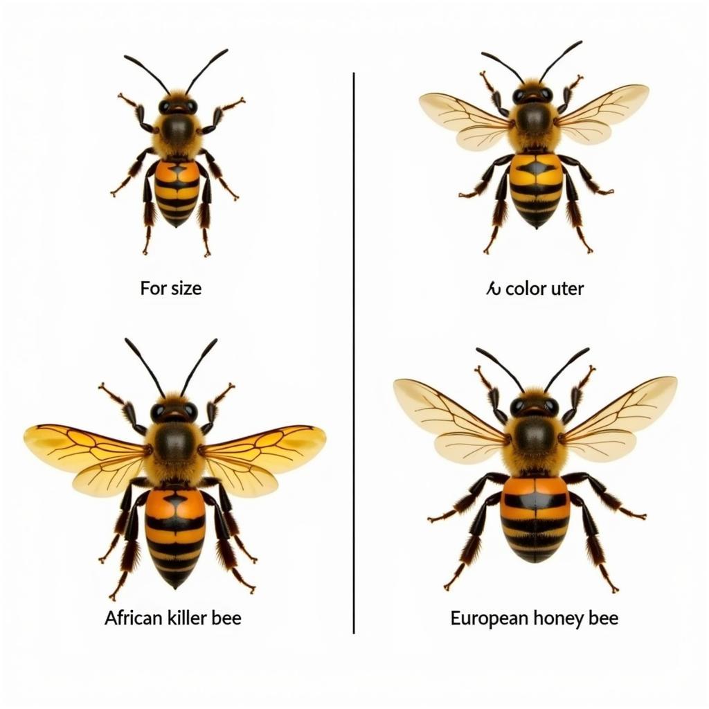 African Killer Bee and European Honey Bee Comparison