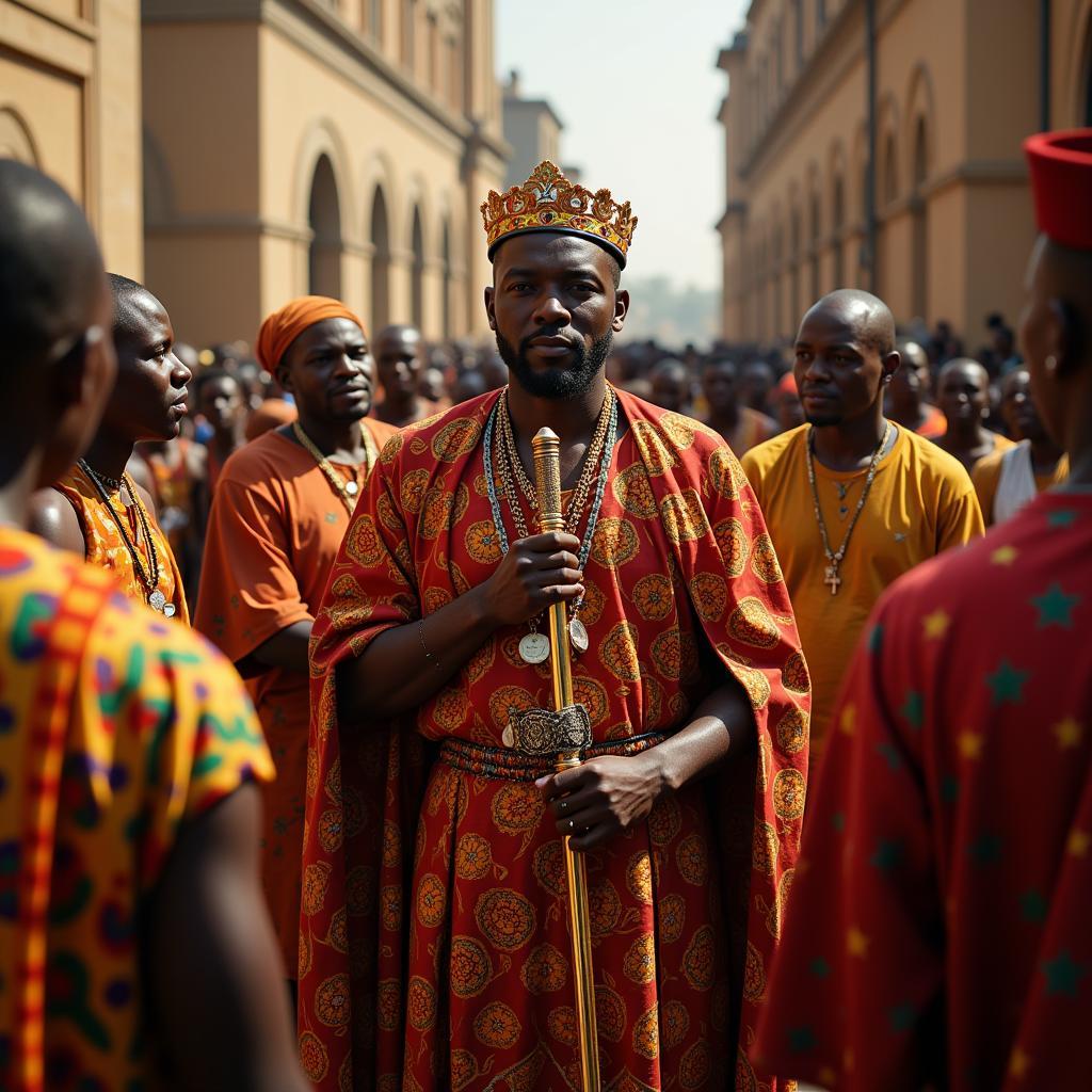 African King in a Traditional Ceremony