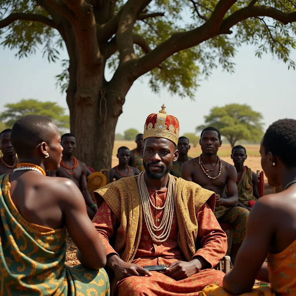 African king meeting community leaders