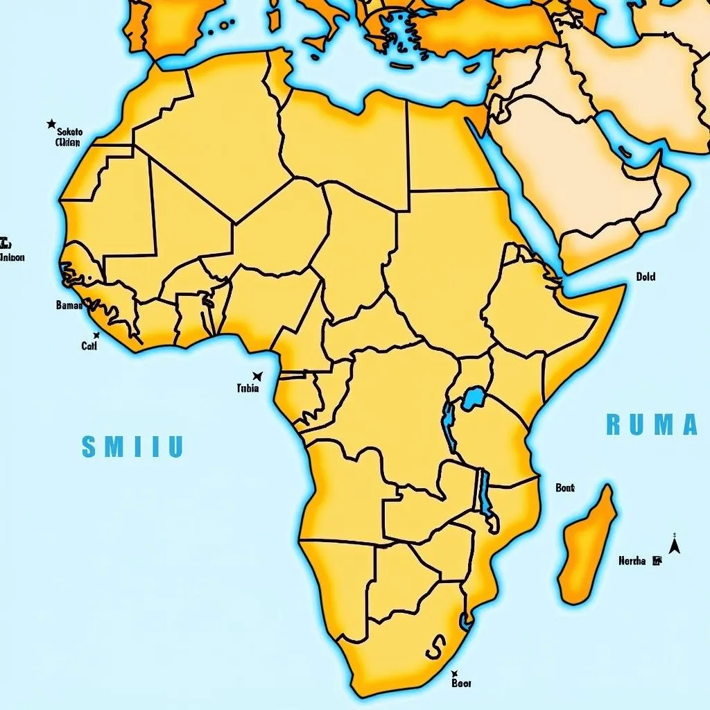 Map of African Kingdoms in the 1800s