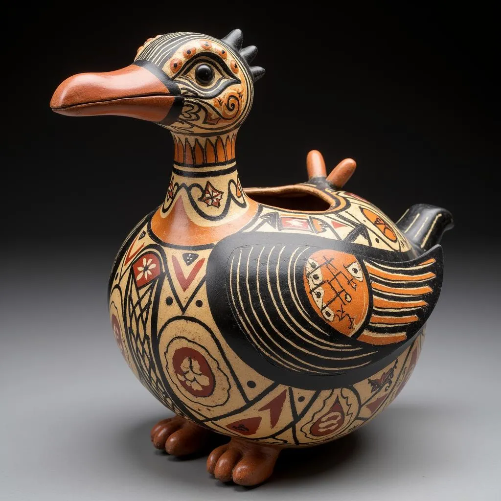 An Ashanti kingfisher vessel with intricate patterns