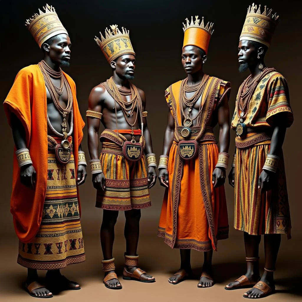 African Kings in Ceremonial Attire: Cultural Significance