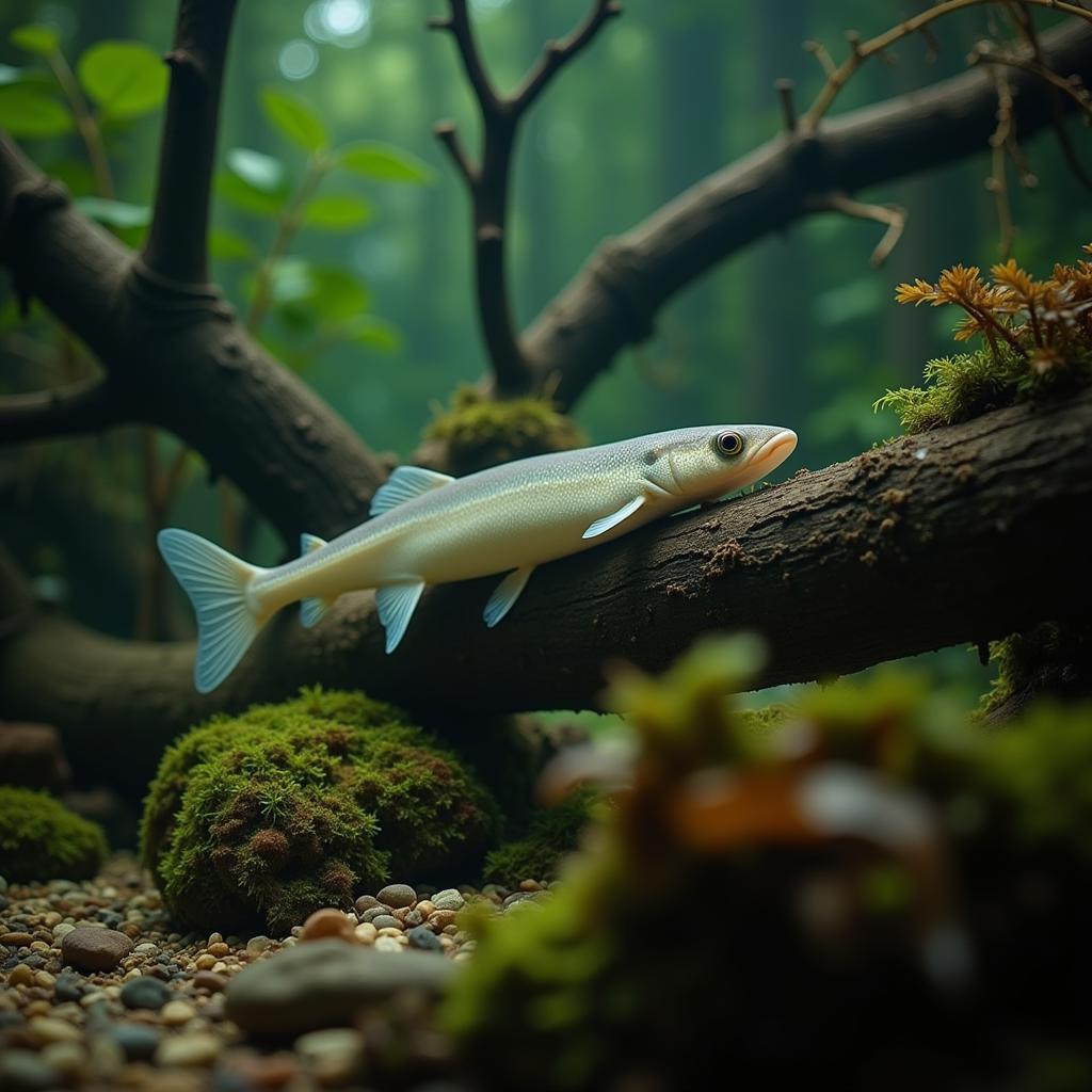 African Knife Fish Hunting Prey in the Wild