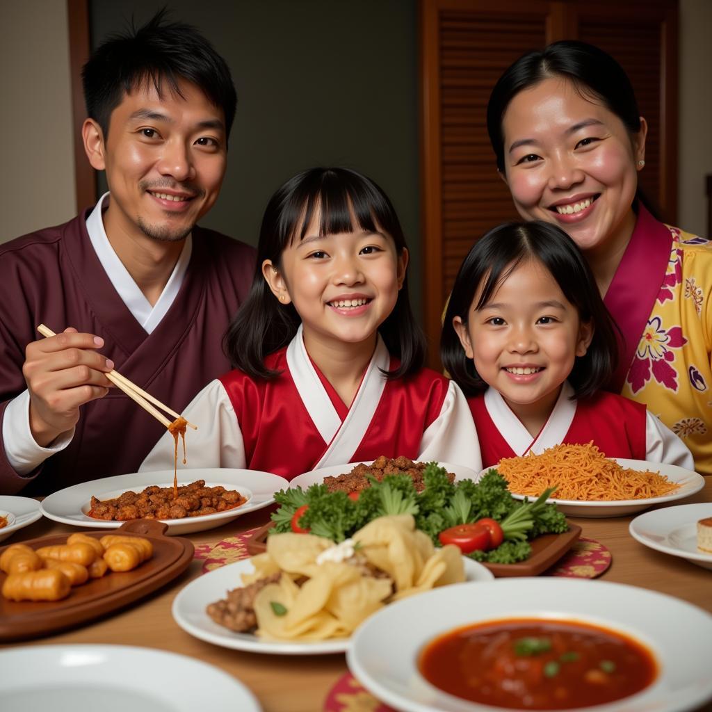 Family celebrating Chuseok