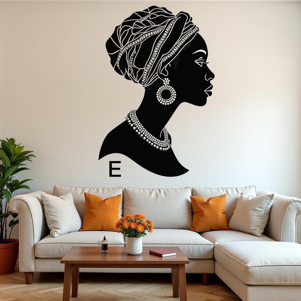 African Ladies Wall Stickers in a Living Room