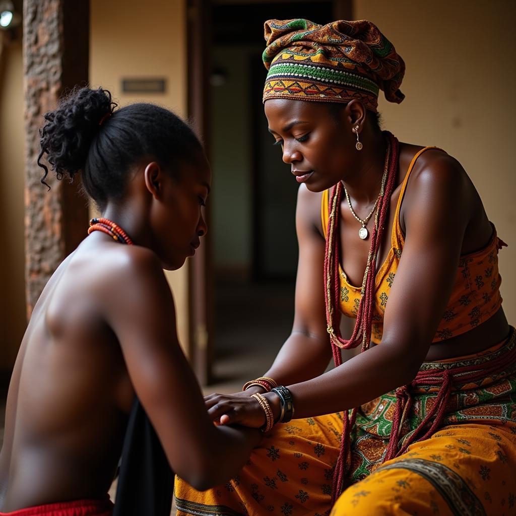 Traditional African Lady Hand Healing Ritual