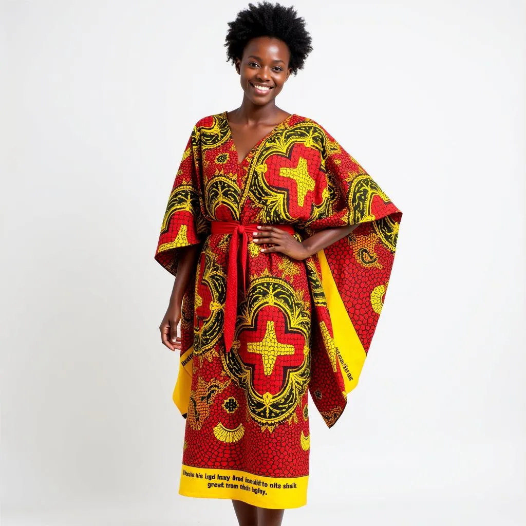 An African lady in a kanga sadi