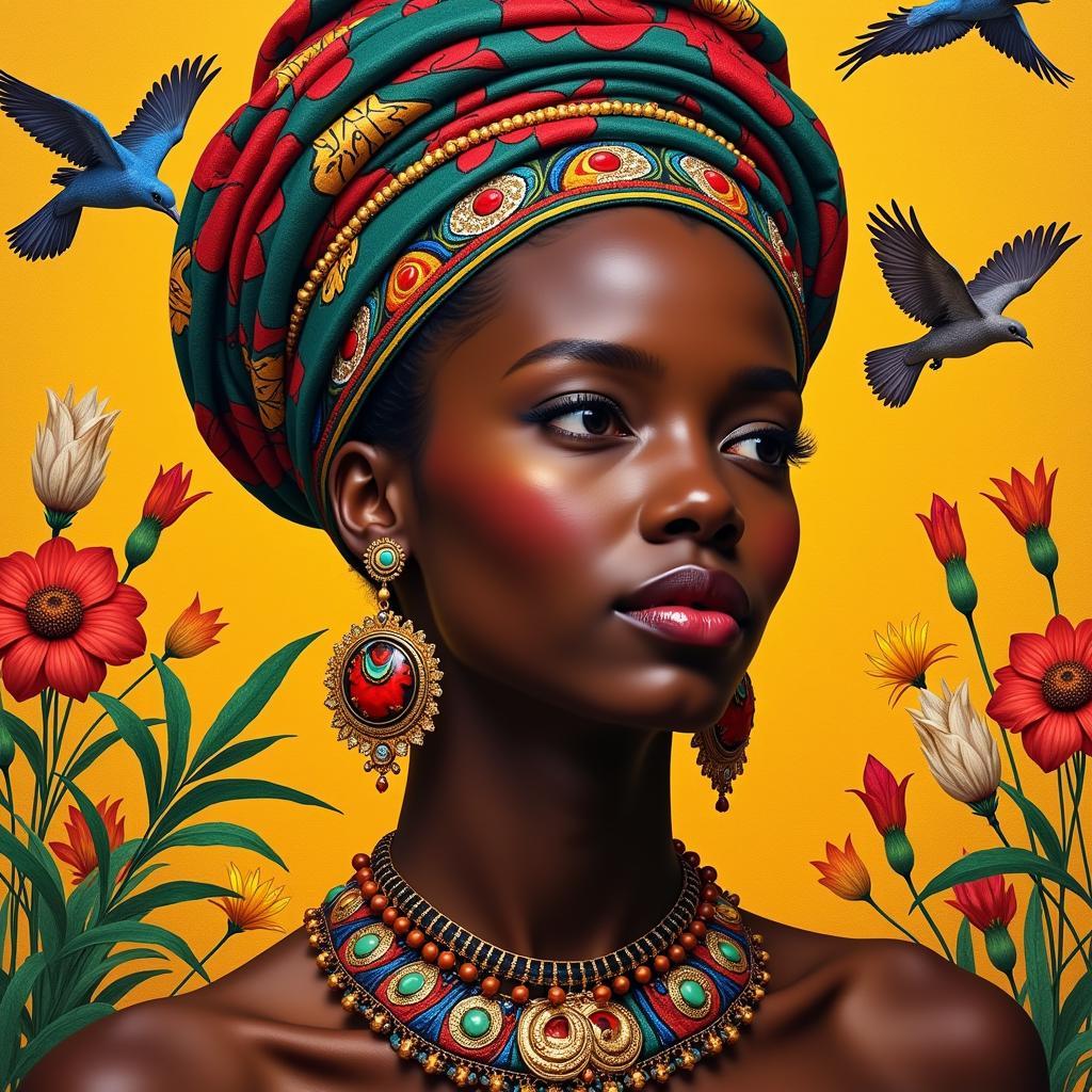 African Lady Portrait Symbolism