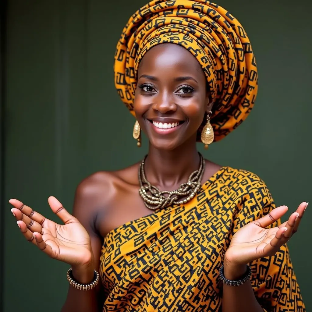 African Lady Welcoming Guests