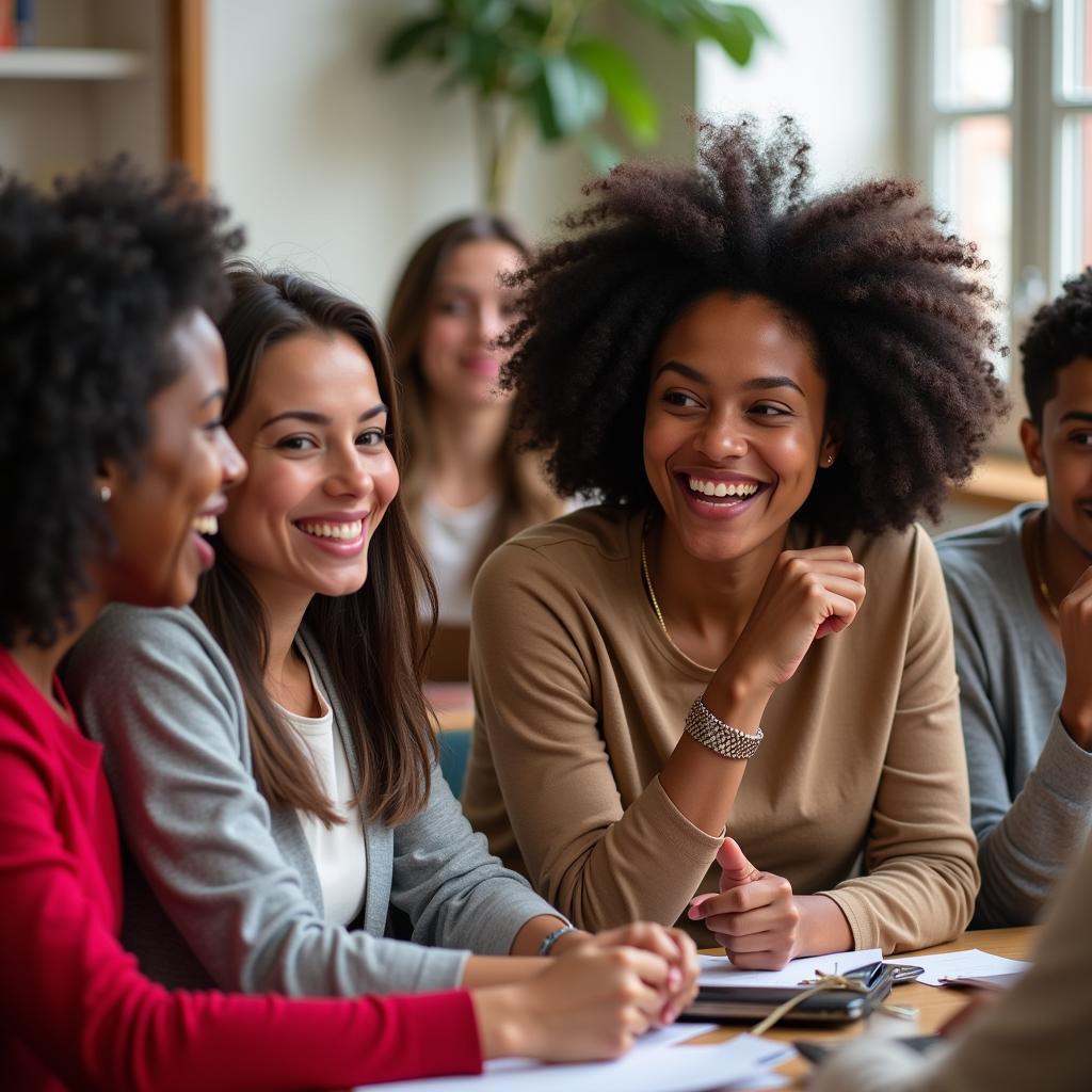 Group of people learning an African language