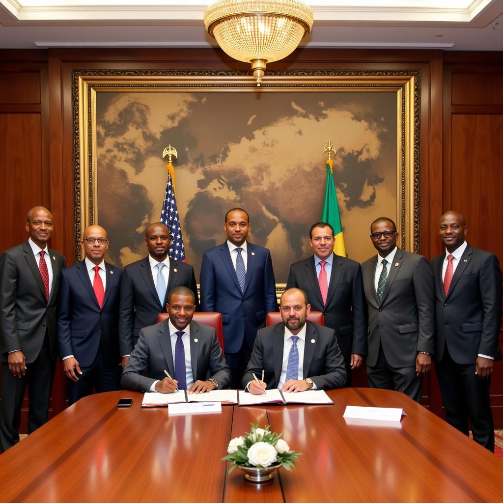 African leaders signing the AfCFTA agreement