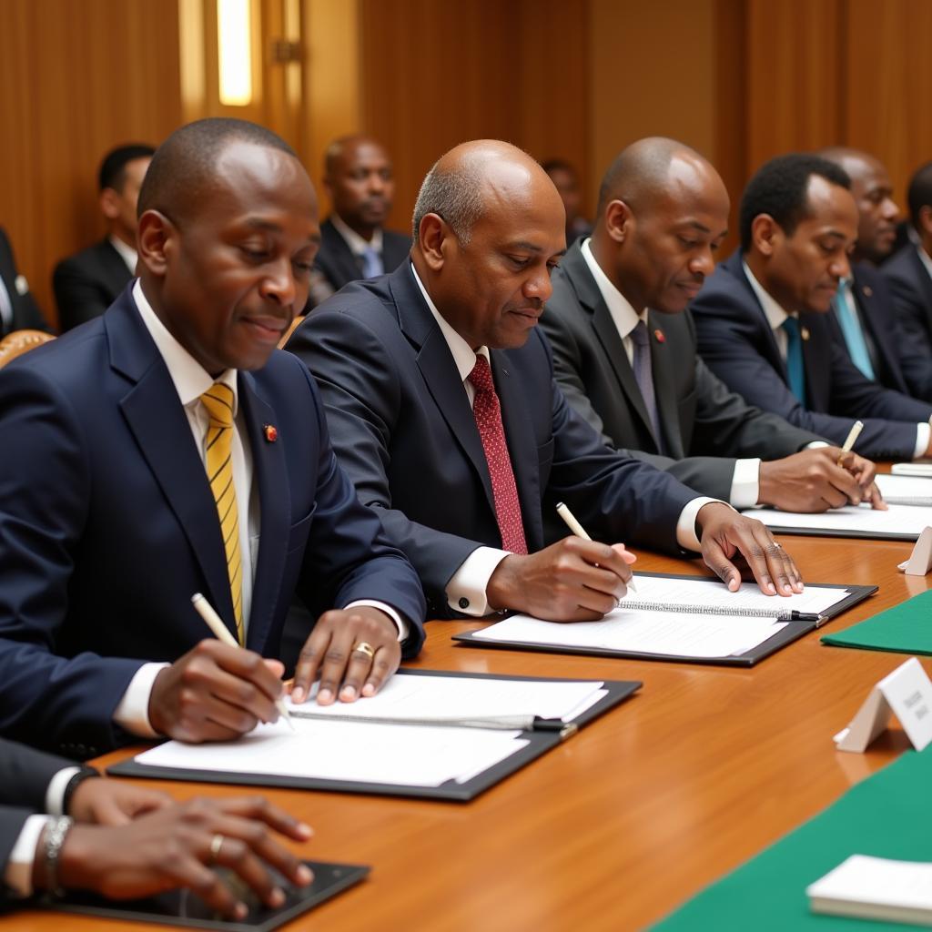 African Leaders Signing AfCFTA Agreement