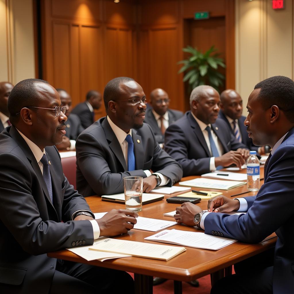 Summit of African leaders discussing peace and security