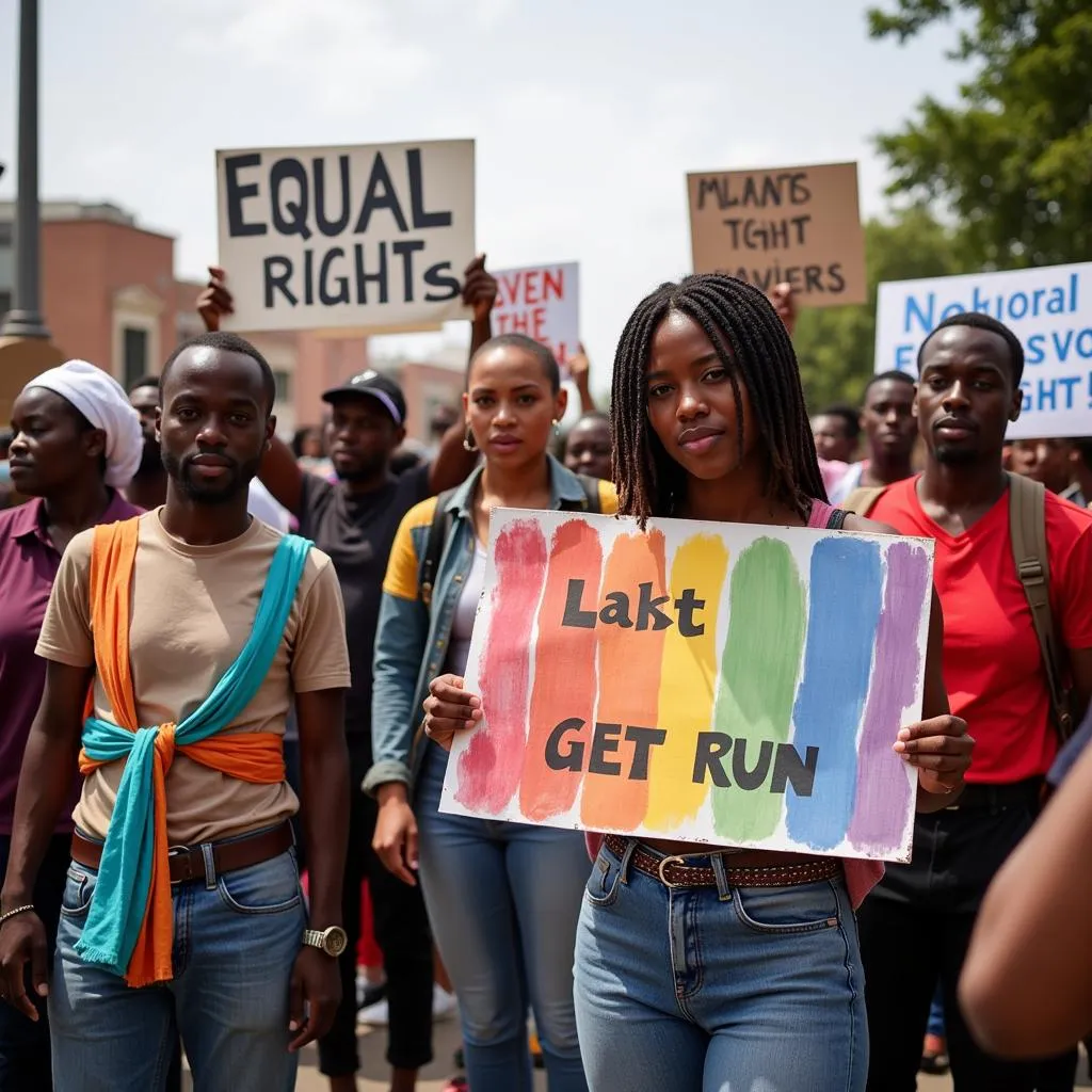 African LGBTQ+ Activists Marching for Equality