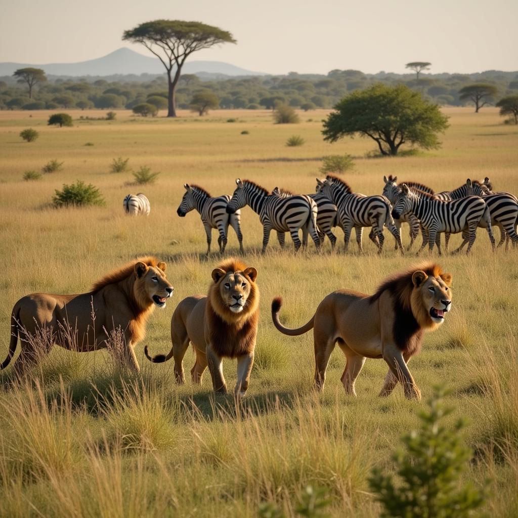 African Lion Pride Hunting