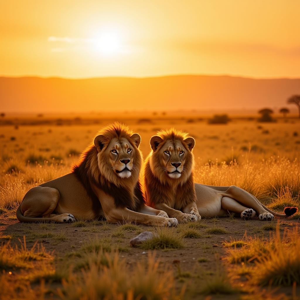 African lion pride in Serengeti