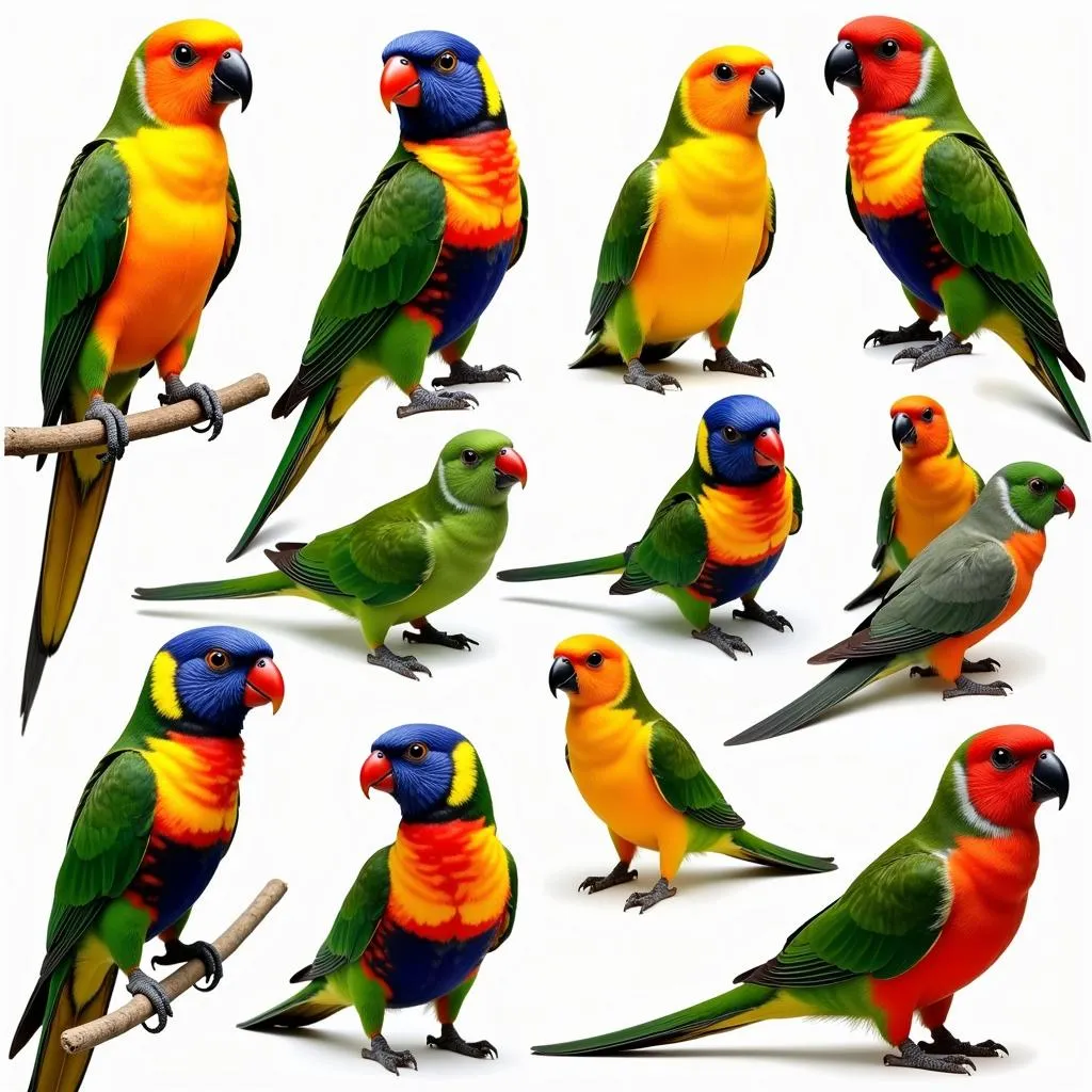 Different African Lovebird Species