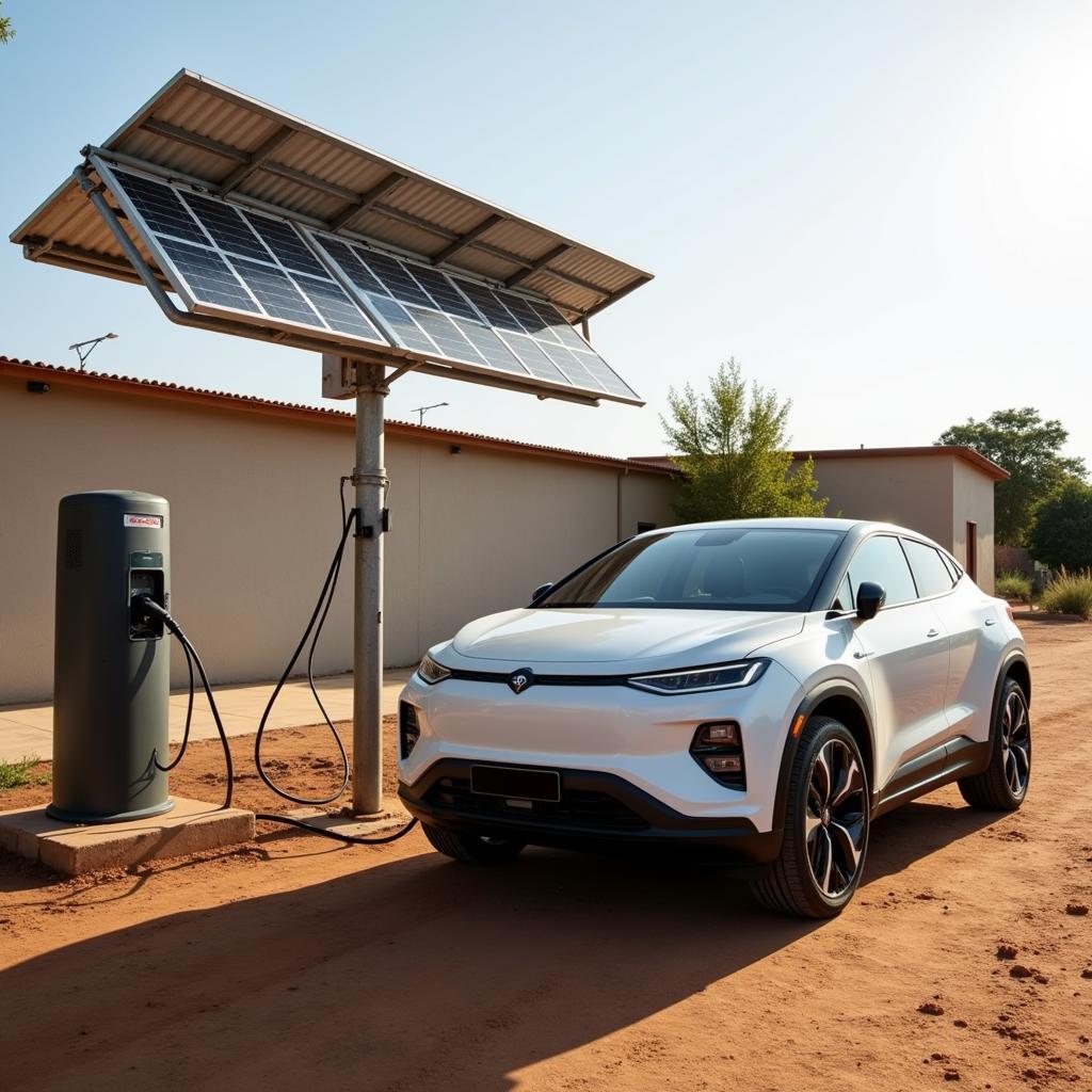 African-Made Electric Vehicle Charging at a Solar Powered Station