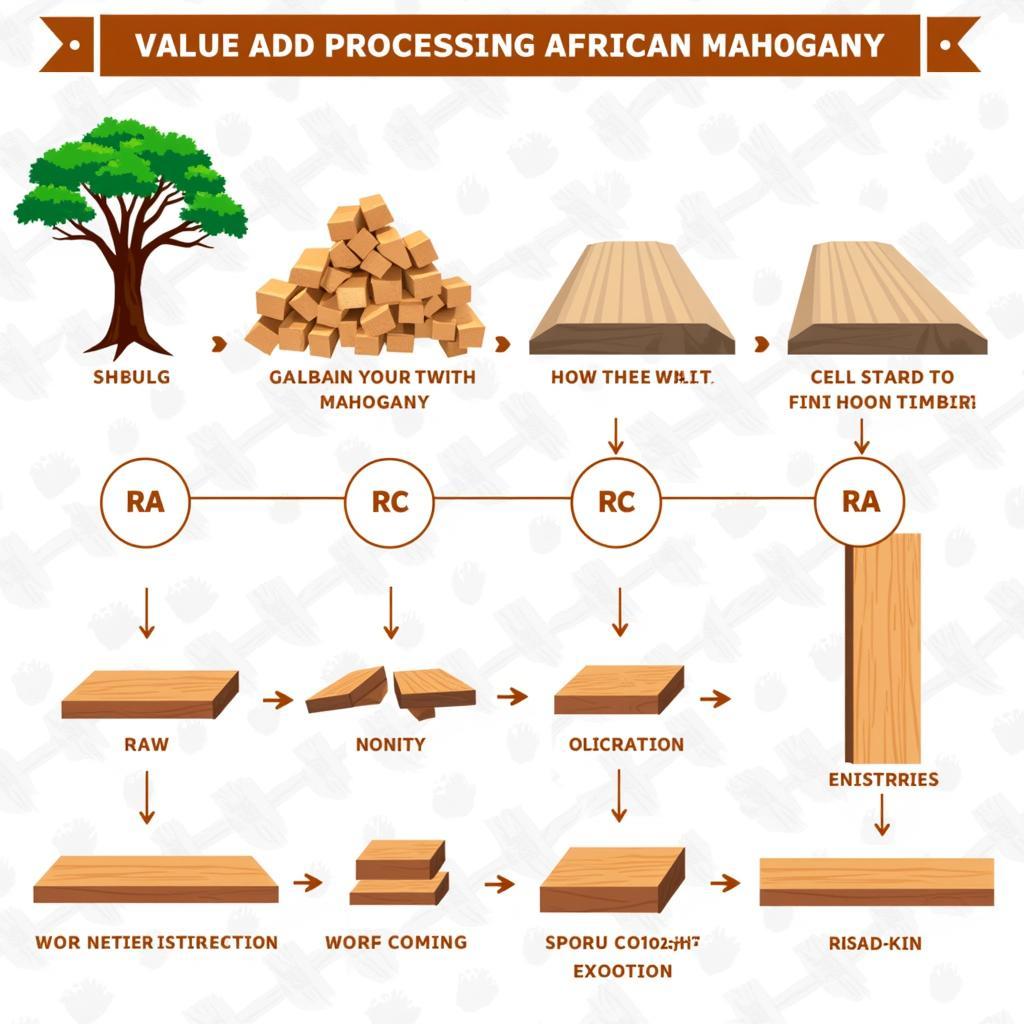 African Mahogany Lumber Processing Stages