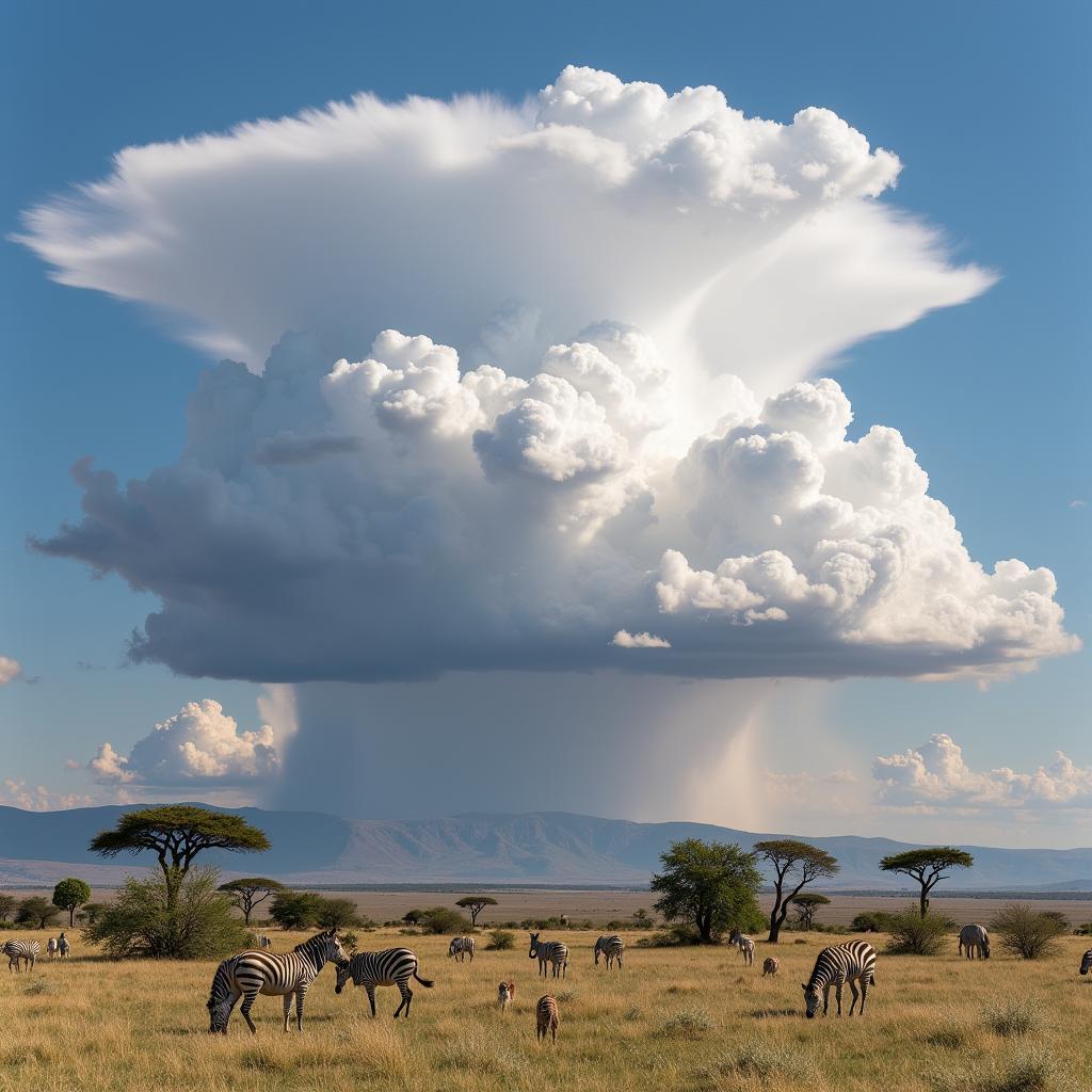 Mammatus Clouds Over the African Savanna