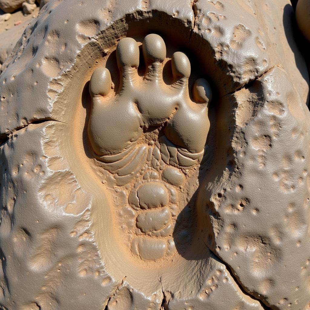 African Mammoth Footprint Fossil