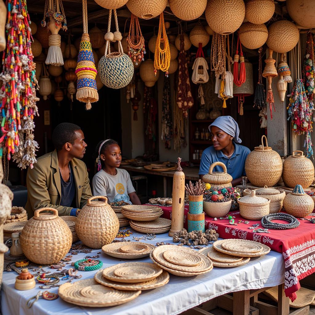 Colorful Crafts at an African Market