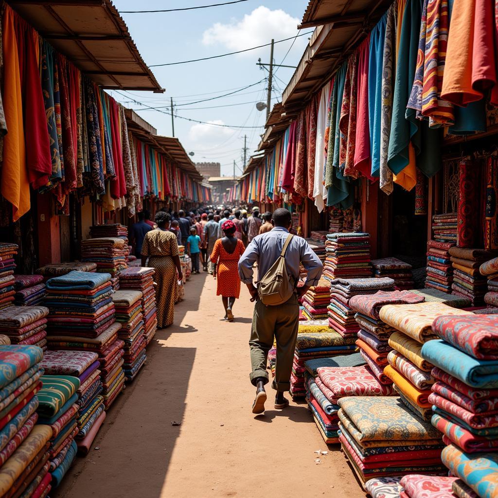 Vibrant African Market Fabrics