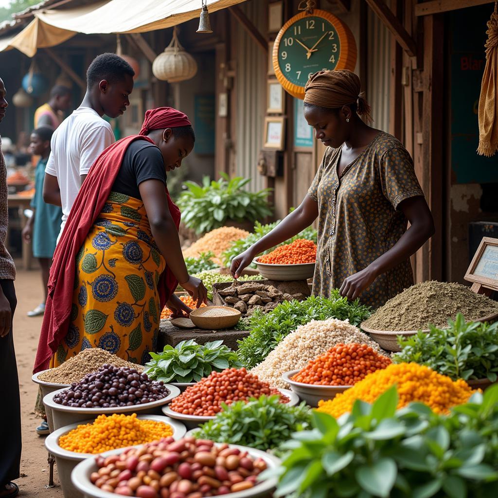 Vibrant African Market Herbs