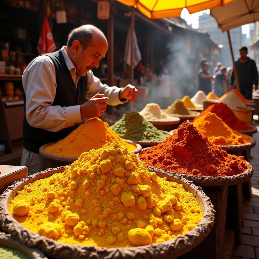 colorful-spices-in-an-african-market