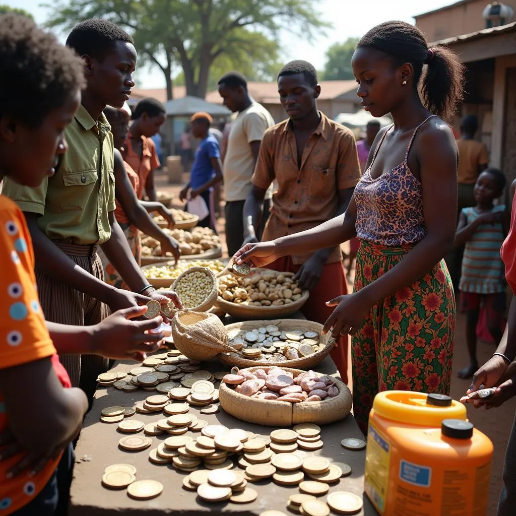 Market Transaction Using African Currency