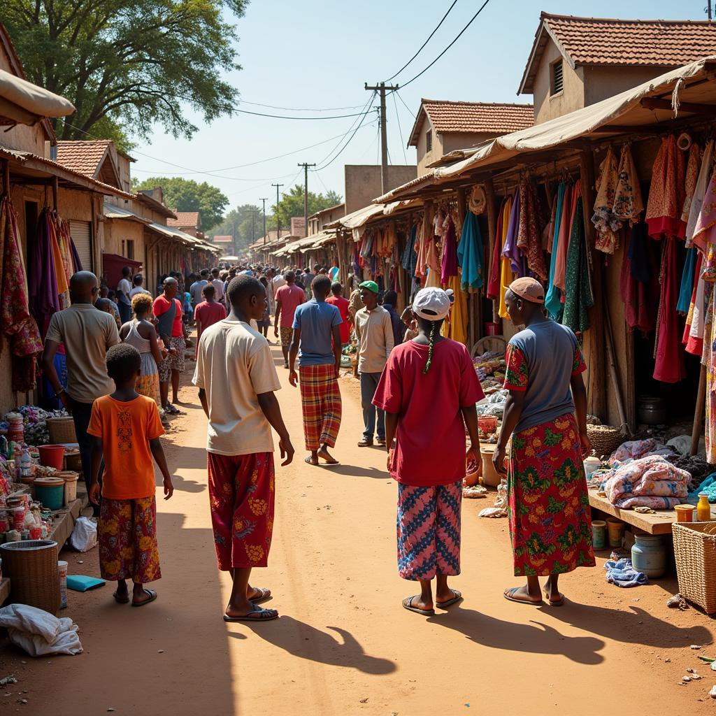 Bustling African Marketplace