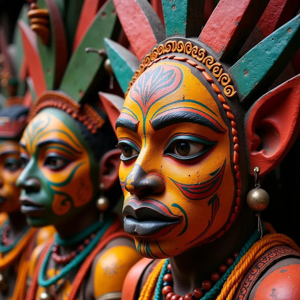 African mask used in a traditional ceremony