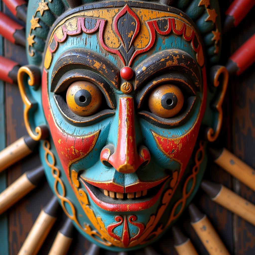 Traditional African Mask Used in Ceremonial Dance