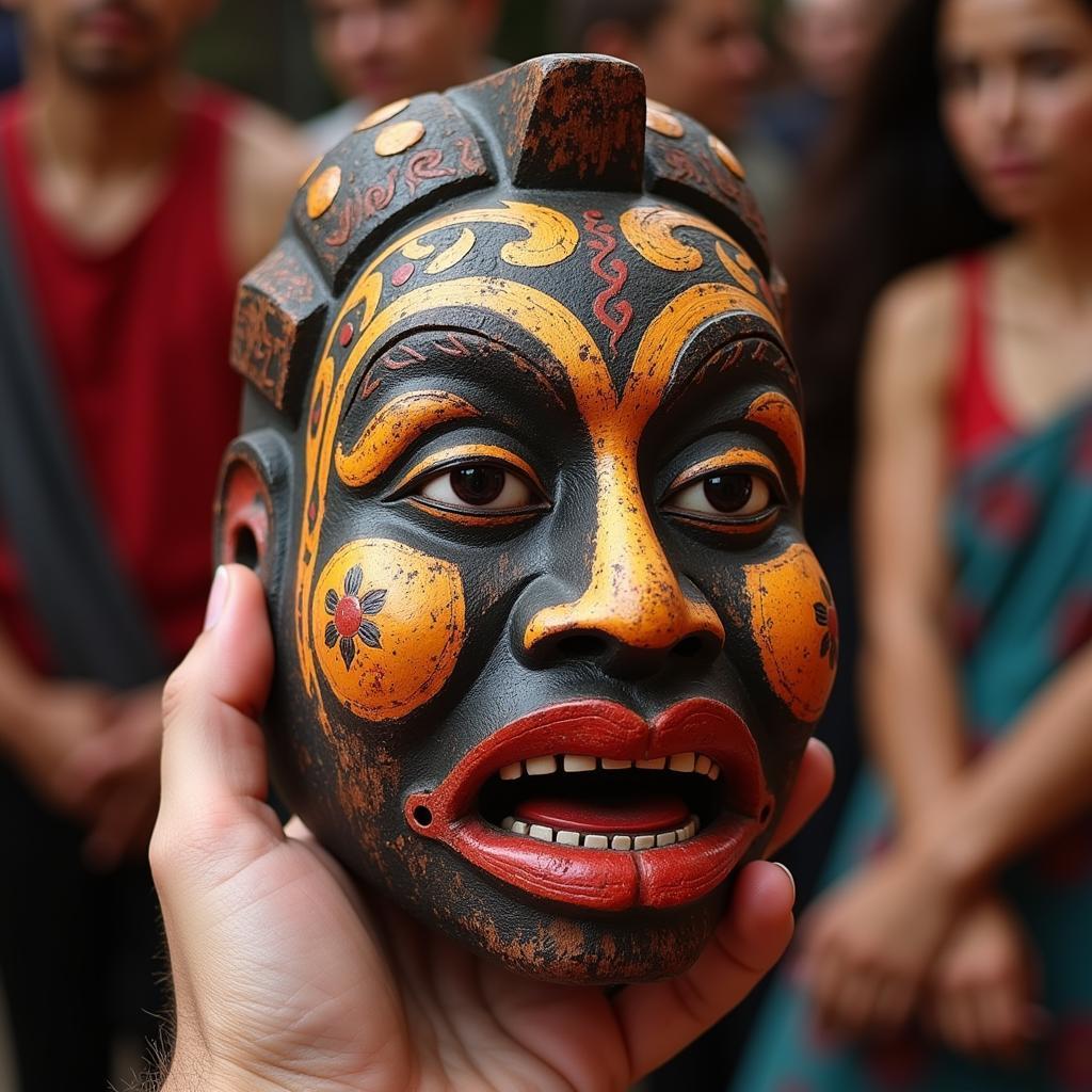 African mask used in traditional ceremony