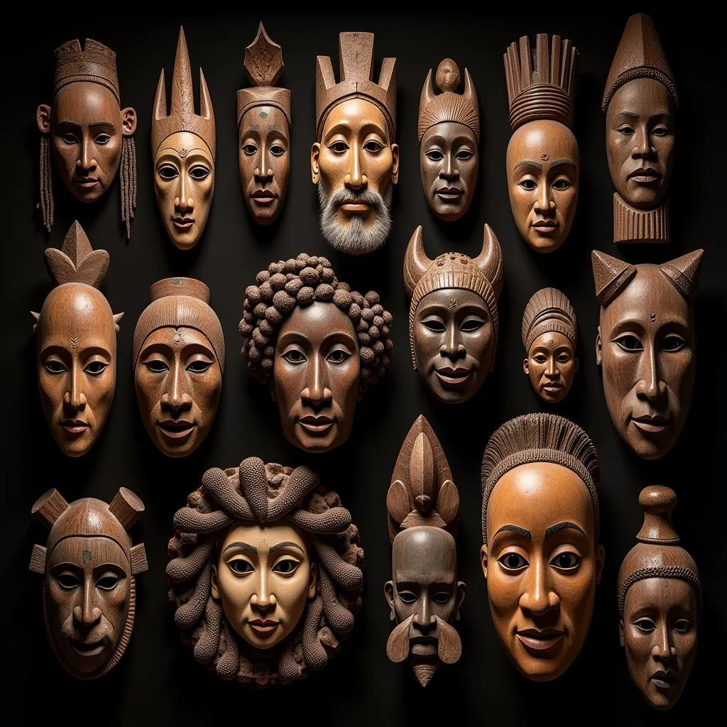 African Mask Display