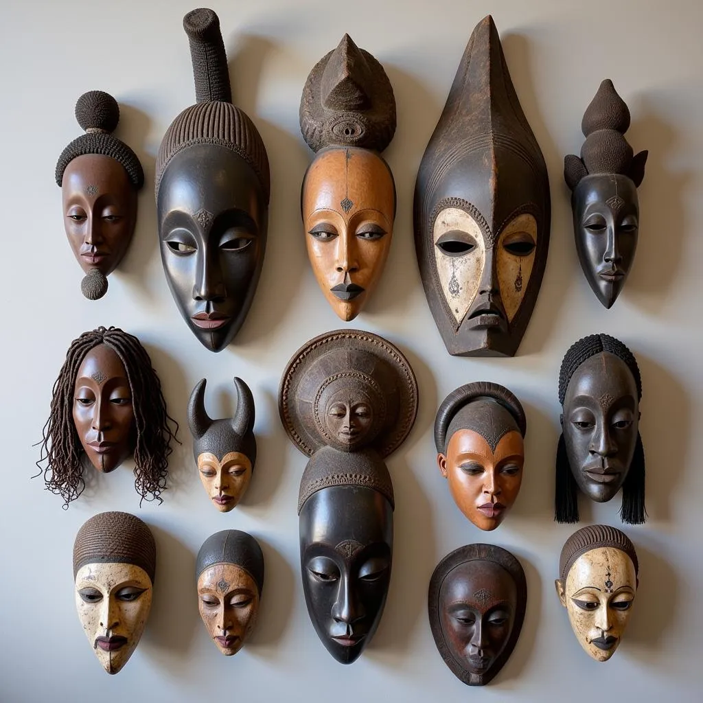 Display of Intricate African Masks